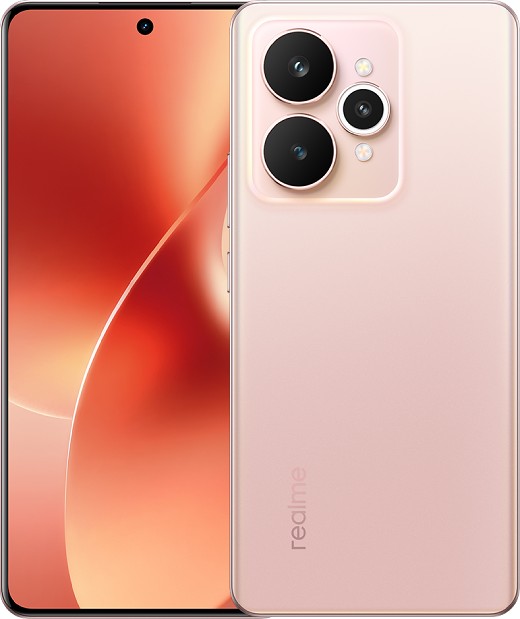 Official Realme 15 “Sand Storm” color variant with a sleek matte finish and camera ring highlight.